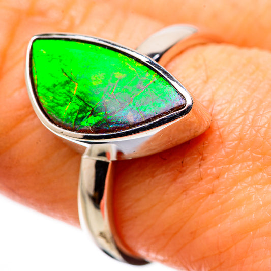 AAA Canadian Ammolite Rings handcrafted by Ana Silver Co - RING134513 - Photo 2