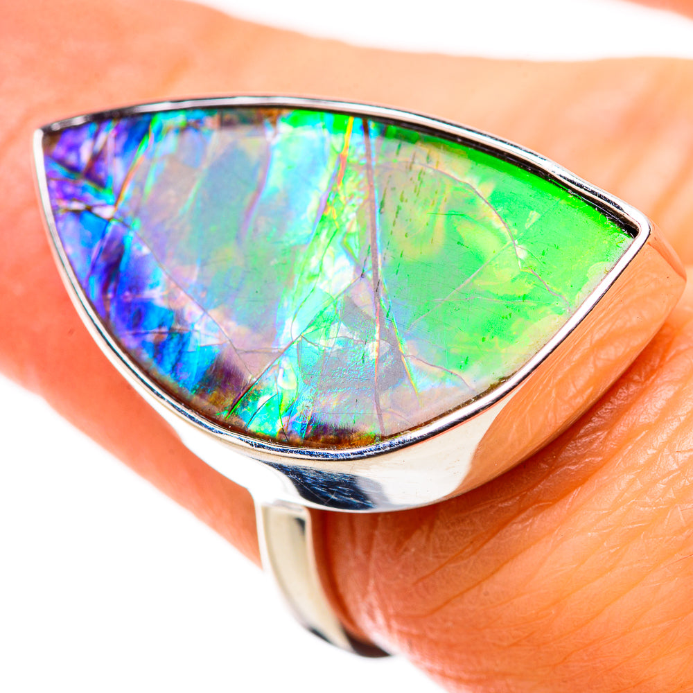 AAA Canadian Ammolite Rings handcrafted by Ana Silver Co - RING134515 - Photo 2