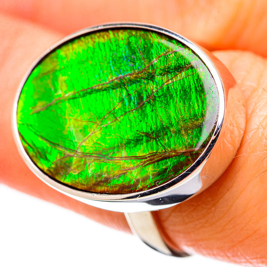 AAA Canadian Ammolite Rings handcrafted by Ana Silver Co - RING134516 - Photo 2