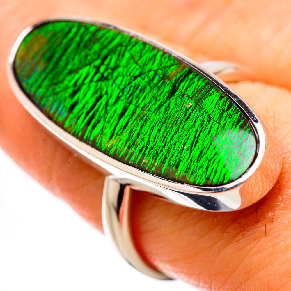 AAA Canadian Ammolite Rings handcrafted by Ana Silver Co - RING134517 - Photo 2