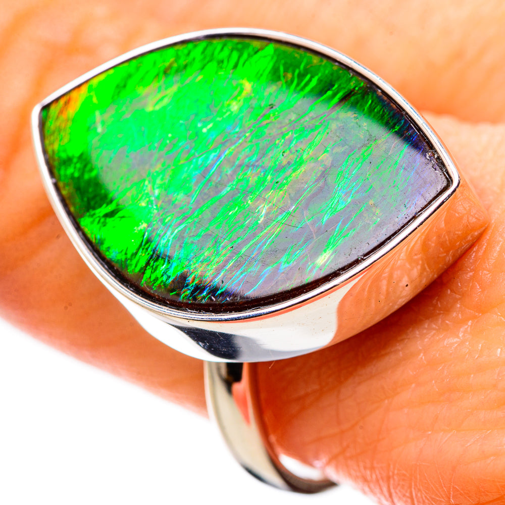 AAA Canadian Ammolite Rings handcrafted by Ana Silver Co - RING134518 - Photo 2