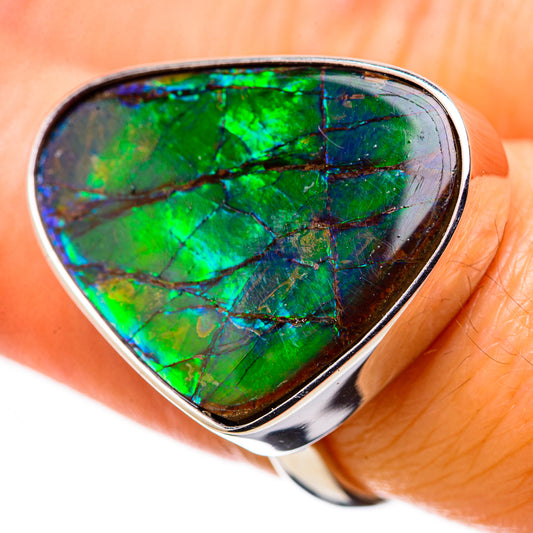 AAA Canadian Ammolite Rings handcrafted by Ana Silver Co - RING134519 - Photo 2