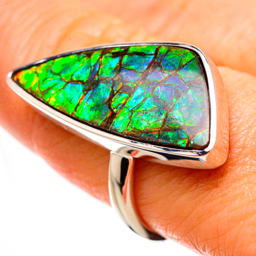 AAA Canadian Ammolite Rings handcrafted by Ana Silver Co - RING134520 - Photo 2