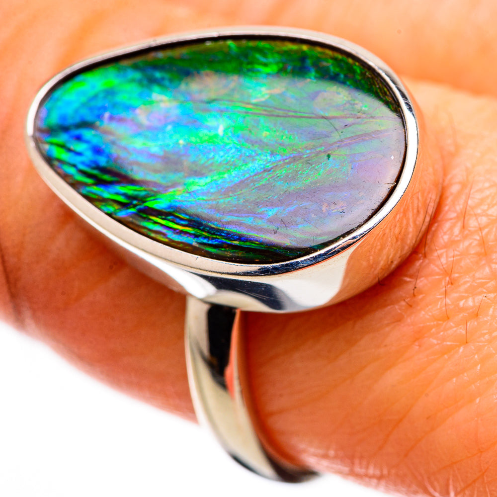 AAA Canadian Ammolite Rings handcrafted by Ana Silver Co - RING134522 - Photo 2