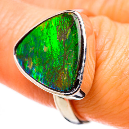 AAA Canadian Ammolite Rings handcrafted by Ana Silver Co - RING134523 - Photo 2