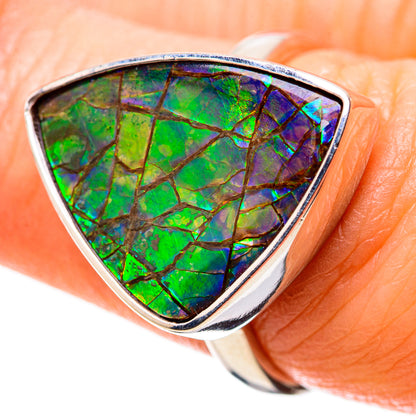 AAA Canadian Ammolite Rings handcrafted by Ana Silver Co - RING134524 - Photo 2