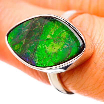 AAA Canadian Ammolite Rings handcrafted by Ana Silver Co - RING134525 - Photo 2