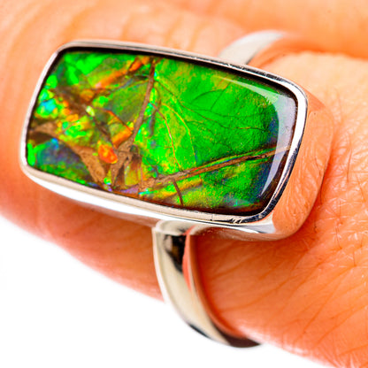 AAA Canadian Ammolite Rings handcrafted by Ana Silver Co - RING134526 - Photo 2