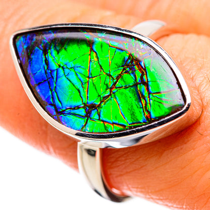 AAA Canadian Ammolite Rings handcrafted by Ana Silver Co - RING134527 - Photo 2