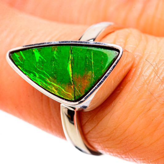 AAA Canadian Ammolite Rings handcrafted by Ana Silver Co - RING134528 - Photo 2