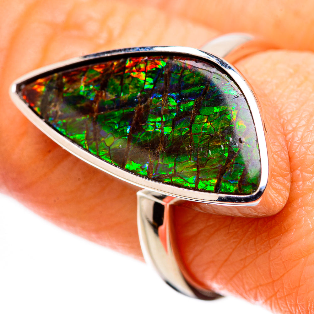 AAA Canadian Ammolite Rings handcrafted by Ana Silver Co - RING134529 - Photo 2