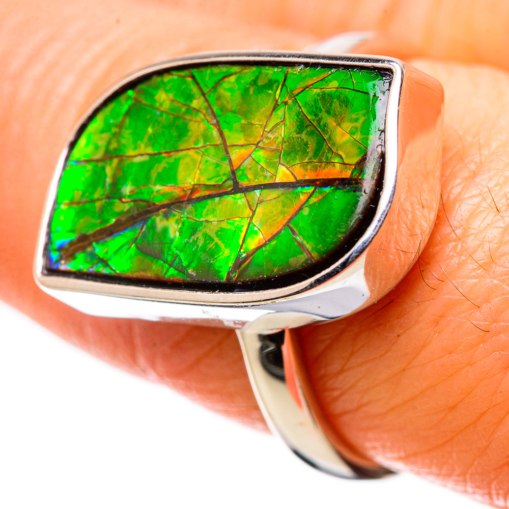 AAA Canadian Ammolite Rings handcrafted by Ana Silver Co - RING134530 - Photo 2