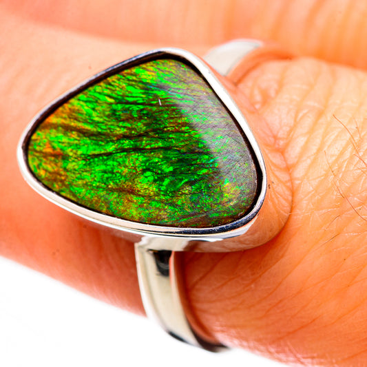 AAA Canadian Ammolite Rings handcrafted by Ana Silver Co - RING134531 - Photo 2