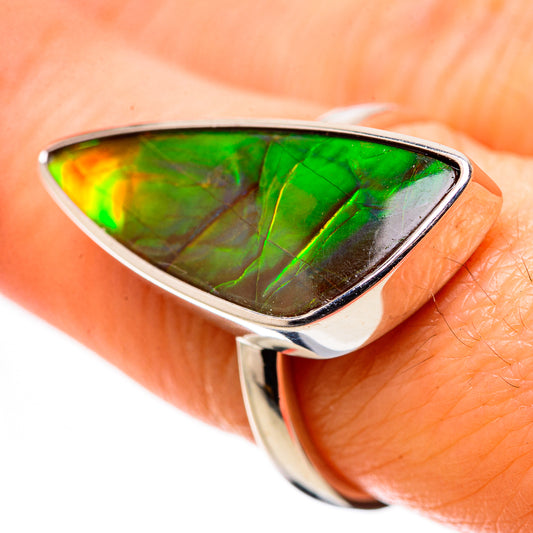 AAA Canadian Ammolite Rings handcrafted by Ana Silver Co - RING134532 - Photo 2