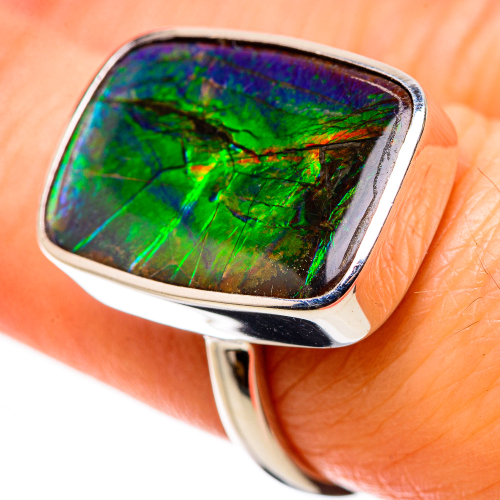 AAA Canadian Ammolite Rings handcrafted by Ana Silver Co - RING134533 - Photo 2