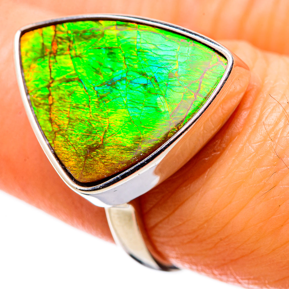 AAA Canadian Ammolite Rings handcrafted by Ana Silver Co - RING134534 - Photo 2