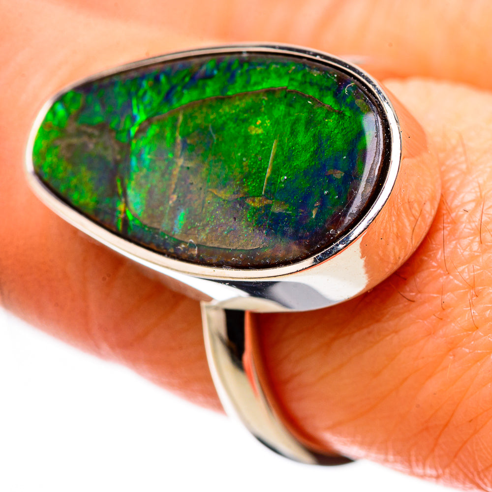 AAA Canadian Ammolite Rings handcrafted by Ana Silver Co - RING134535 - Photo 2