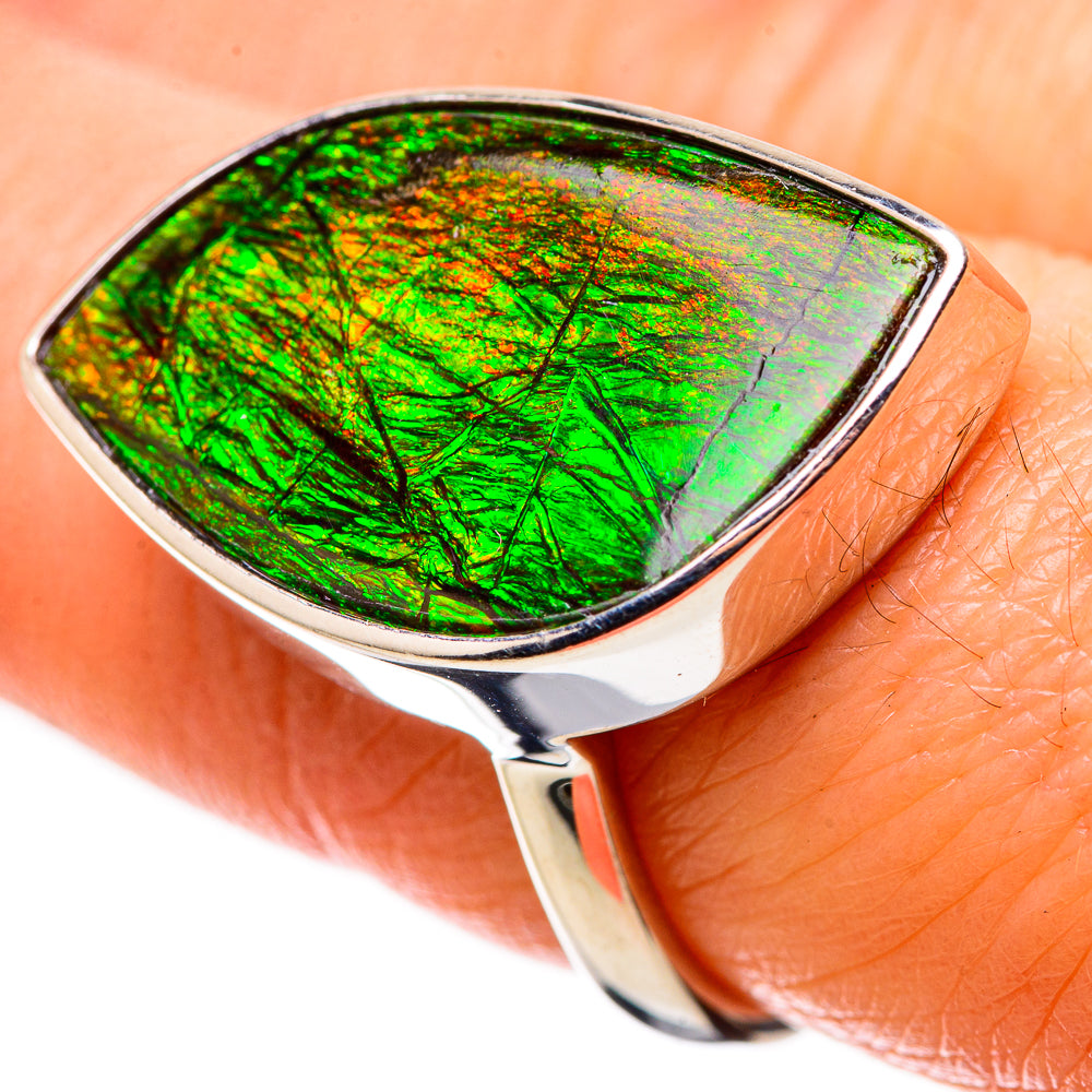 AAA Canadian Ammolite Rings handcrafted by Ana Silver Co - RING134536 - Photo 2