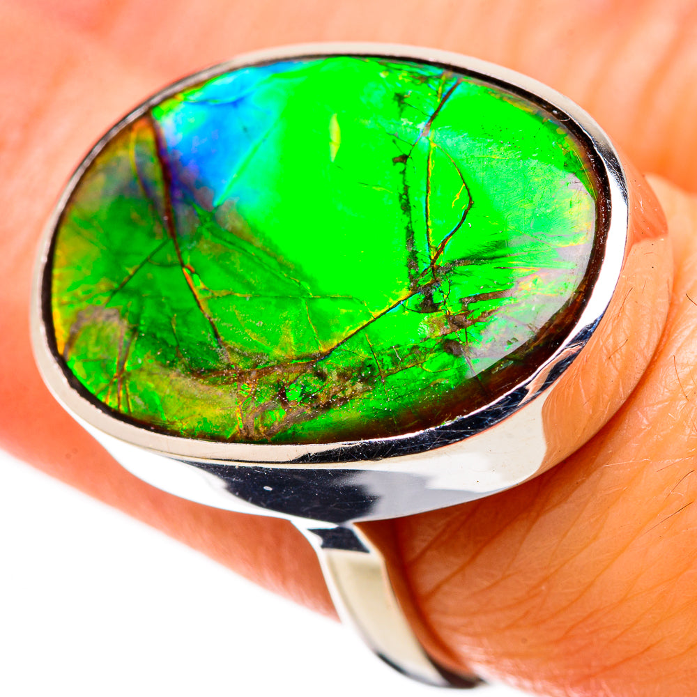AAA Canadian Ammolite Rings handcrafted by Ana Silver Co - RING134537 - Photo 2