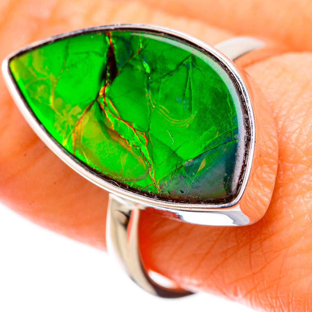 AAA Canadian Ammolite Rings handcrafted by Ana Silver Co - RING134539 - Photo 2