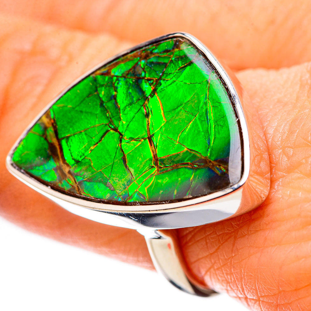 AAA Canadian Ammolite Rings handcrafted by Ana Silver Co - RING134540 - Photo 2