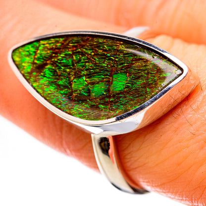 AAA Canadian Ammolite Rings handcrafted by Ana Silver Co - RING134541 - Photo 2