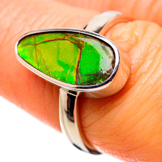 AAA Canadian Ammolite Rings handcrafted by Ana Silver Co - RING134542 - Photo 2