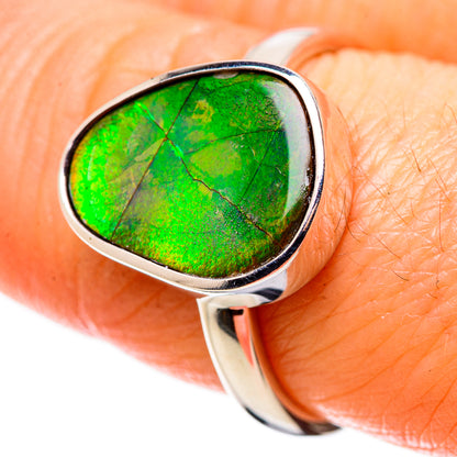 AAA Canadian Ammolite Rings handcrafted by Ana Silver Co - RING134543 - Photo 2