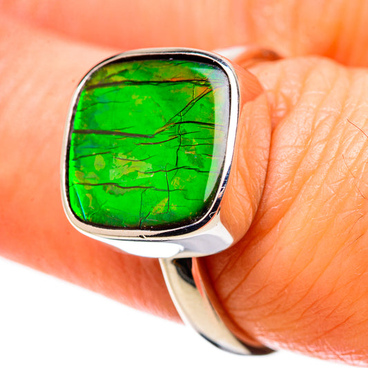 AAA Canadian Ammolite Rings handcrafted by Ana Silver Co - RING134544 - Photo 2