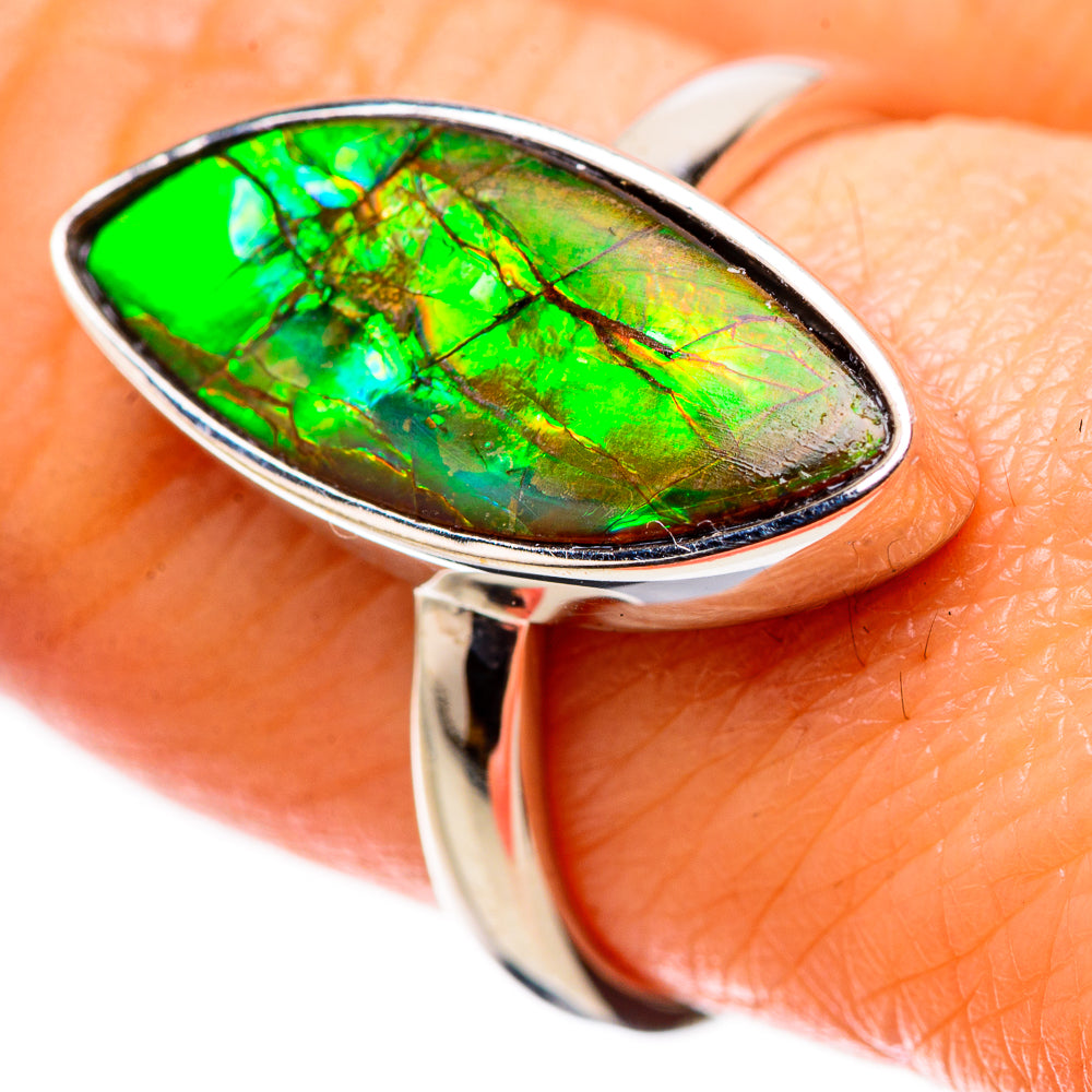 AAA Canadian Ammolite Rings handcrafted by Ana Silver Co - RING134545 - Photo 2