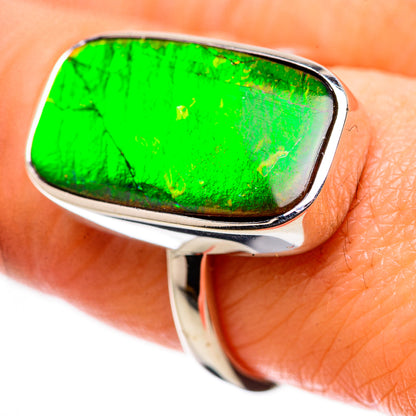 AAA Canadian Ammolite Rings handcrafted by Ana Silver Co - RING134546 - Photo 2
