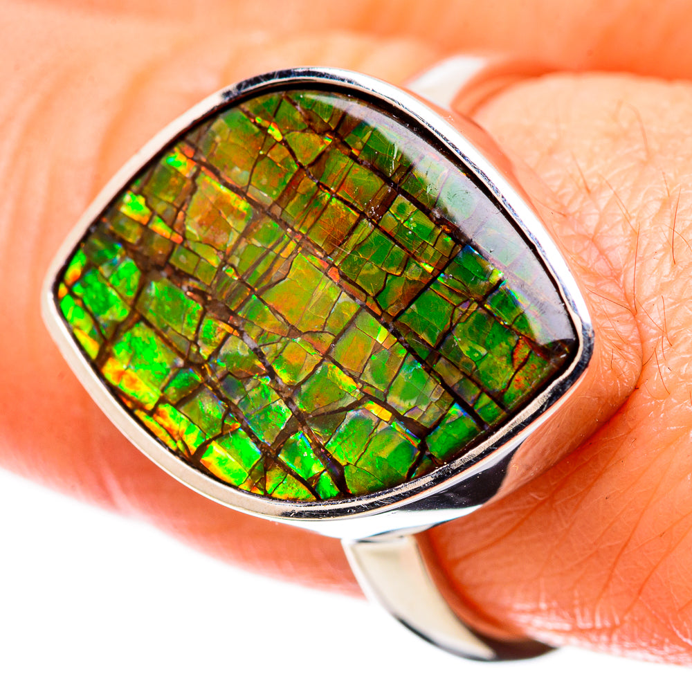 AAA Canadian Ammolite Rings handcrafted by Ana Silver Co - RING134549 - Photo 2