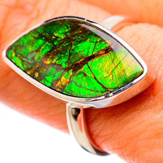 AAA Canadian Ammolite Rings handcrafted by Ana Silver Co - RING134550 - Photo 2