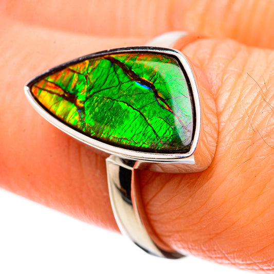 AAA Canadian Ammolite Rings handcrafted by Ana Silver Co - RING134552 - Photo 2
