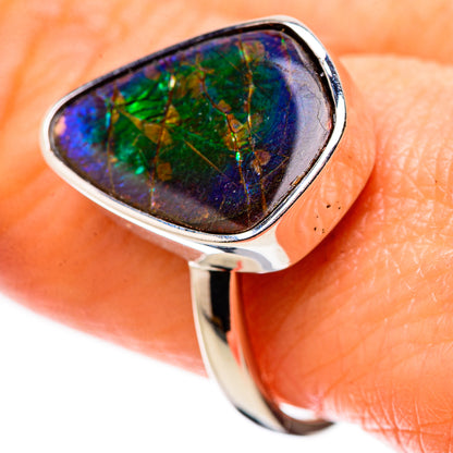 AAA Canadian Ammolite Rings handcrafted by Ana Silver Co - RING134553 - Photo 2