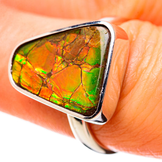 AAA Canadian Ammolite Rings handcrafted by Ana Silver Co - RING134554 - Photo 2