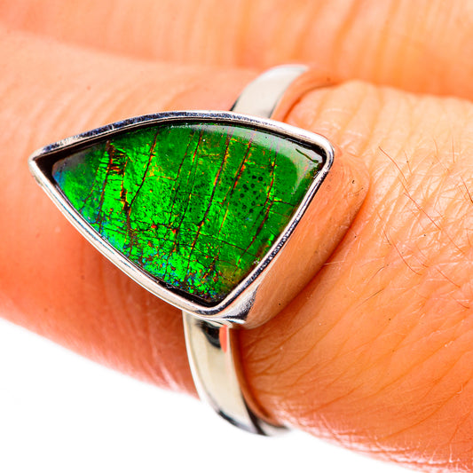 AAA Canadian Ammolite Rings handcrafted by Ana Silver Co - RING134556 - Photo 2
