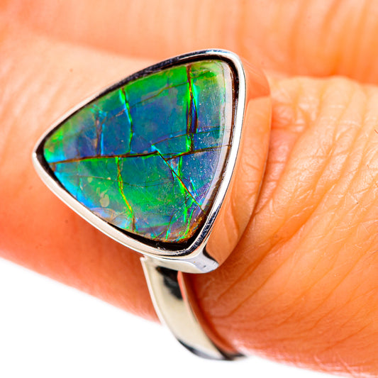 AAA Canadian Ammolite Rings handcrafted by Ana Silver Co - RING134557 - Photo 2