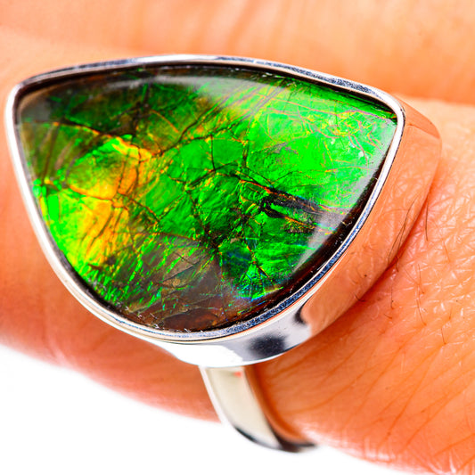 AAA Canadian Ammolite Rings handcrafted by Ana Silver Co - RING134558 - Photo 2