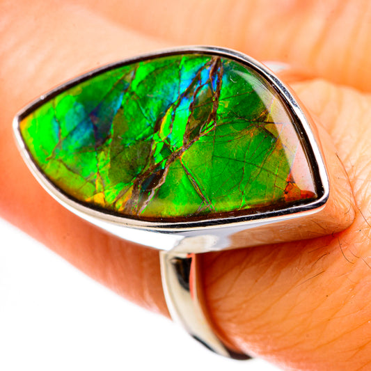 AAA Canadian Ammolite Rings handcrafted by Ana Silver Co - RING134559 - Photo 2
