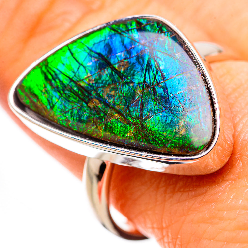 AAA Canadian Ammolite Rings handcrafted by Ana Silver Co - RING134560 - Photo 2