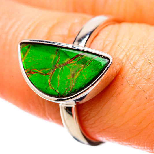 AAA Canadian Ammolite Rings handcrafted by Ana Silver Co - RING134563 - Photo 2