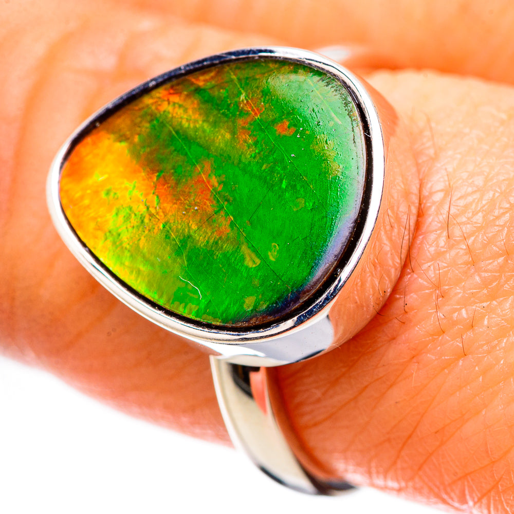 AAA Canadian Ammolite Rings handcrafted by Ana Silver Co - RING134564 - Photo 2