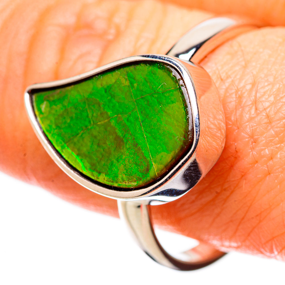 AAA Canadian Ammolite Rings handcrafted by Ana Silver Co - RING134565 - Photo 2