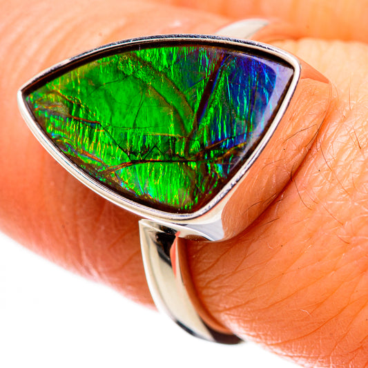 AAA Canadian Ammolite Rings handcrafted by Ana Silver Co - RING134566 - Photo 2