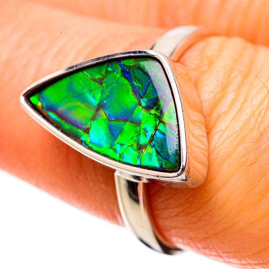 AAA Canadian Ammolite Rings handcrafted by Ana Silver Co - RING134567 - Photo 2