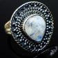 Rainbow Moonstone Rings handcrafted by Ana Silver Co - RING13481