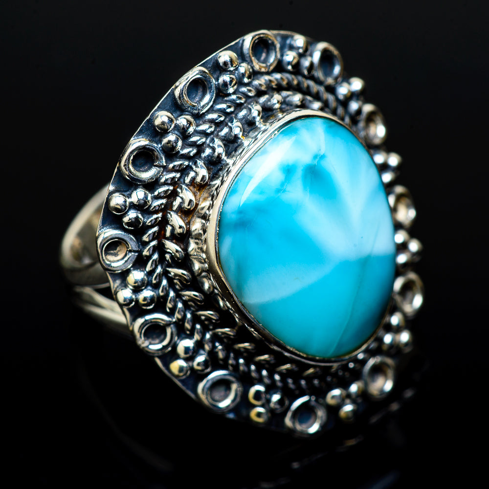 Larimar Rings handcrafted by Ana Silver Co - RING13589