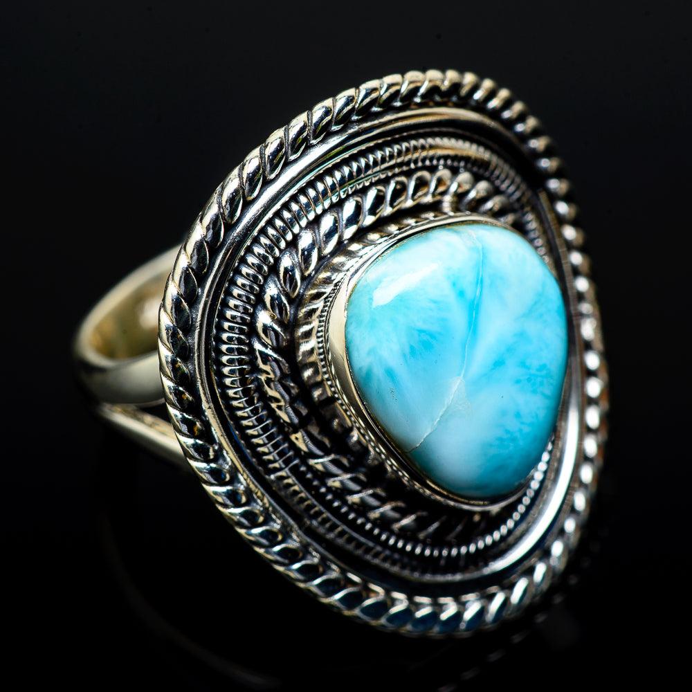 Larimar Rings handcrafted by Ana Silver Co - RING13635