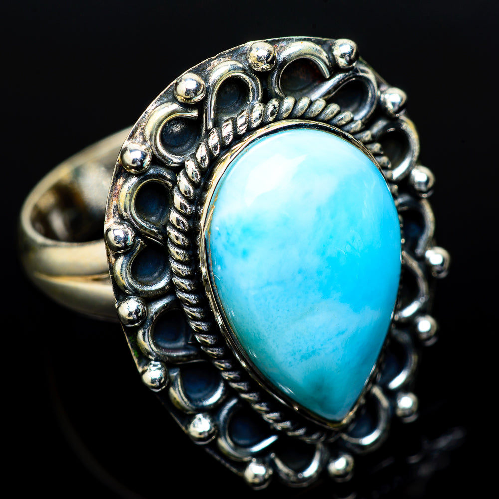 Larimar Rings handcrafted by Ana Silver Co - RING13761